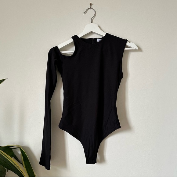 Alix NYC One Shoulder Black Bodysuit Size XS - Picture 1 of 6